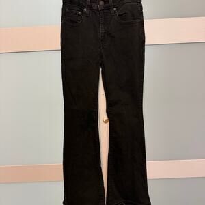 Levi’s 726 Flare Black Jeans Size 24 W24 L30 High Rise Stretch